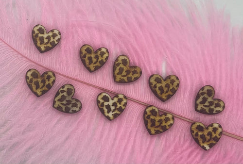 12mm Leopard Wood Heart