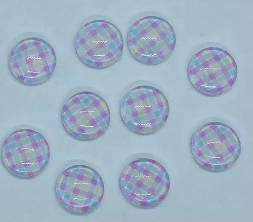 Pastel Plaid (12 mm round or 13x18 Drop)