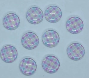 Pastel Plaid (12 mm round or 13x18 Drop)