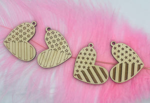 Heart Flag Wood Blank