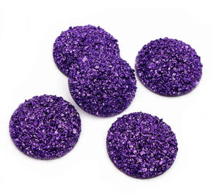 25 mm Glittered Textured Druzy