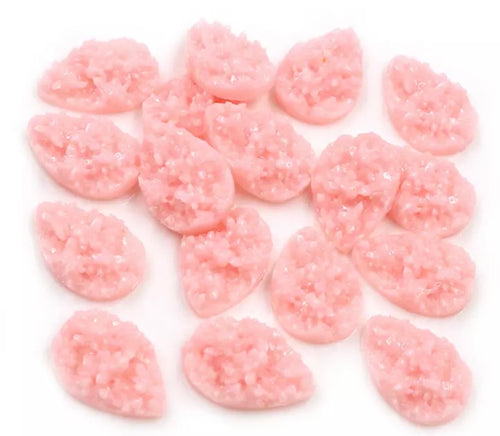 Baby Pink Drop Style Druzy 13x18mm