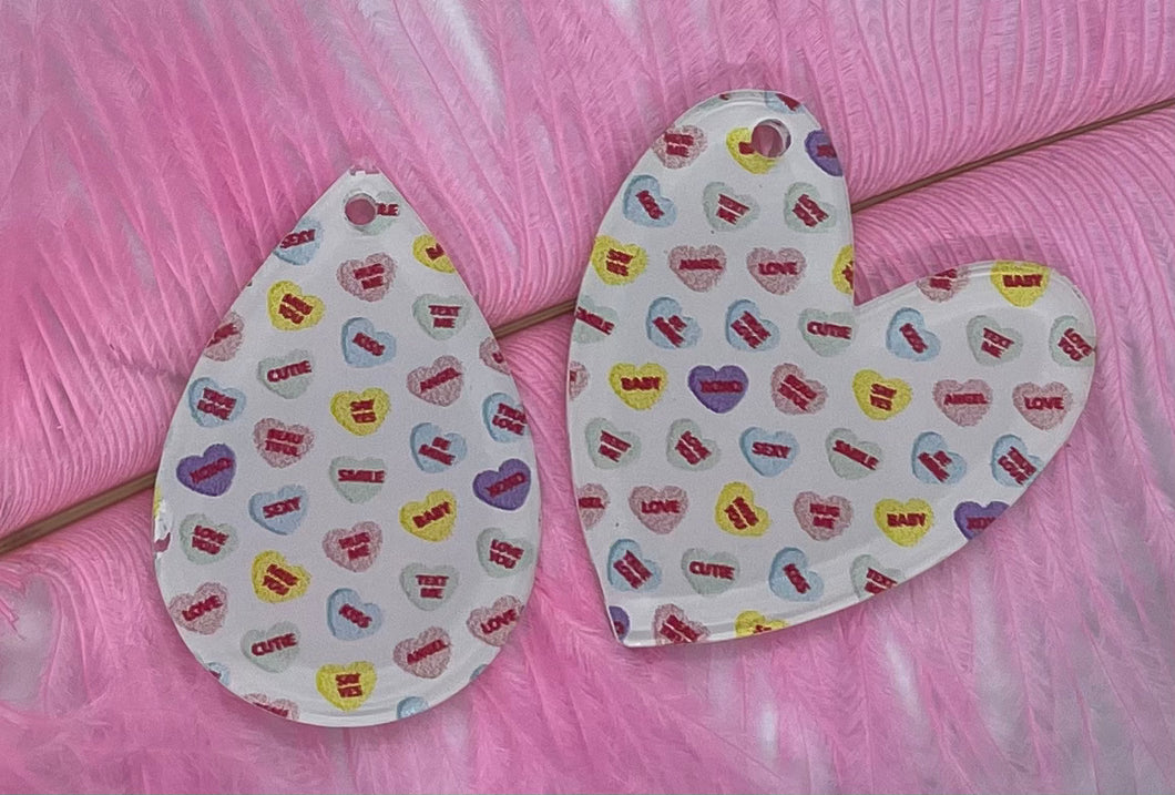 Conversation Heart Clear Acrylic