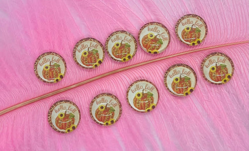 Hello Fall Pumpkin With Sunflowers