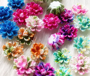 12 mm Multicolored Flower Resin (10 piece)