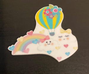 Hot Air Balloons and Rainbows Flat-back Resin
