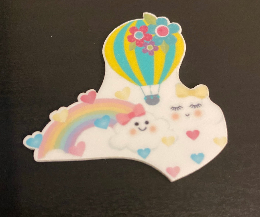 Hot Air Balloons and Rainbows Flat-back Resin