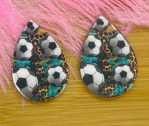 Soccer , Teal and Leopard Acrylic